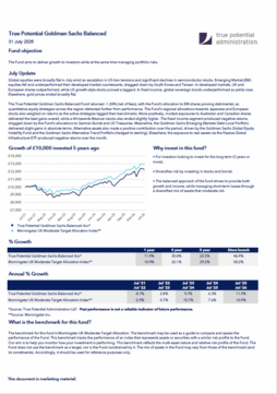 True Potential Goldman Sachs Balanced Factsheet