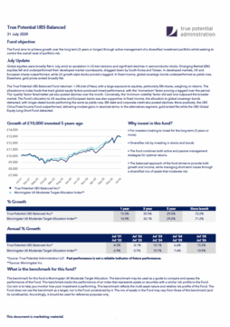 True Potential UBS Balanced Factsheet
