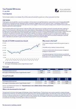 True Potential UBS Income Factsheet