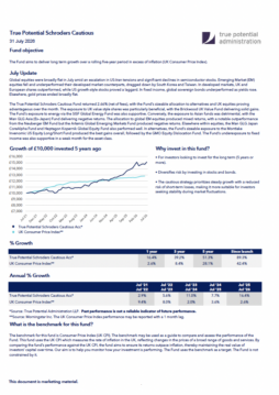 True Potential Schroders Cautious Factsheet